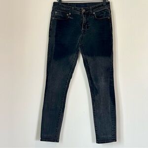 Aeropostale Black Gray Dark Wash Distressed Skinny Jeans - Size: 27/28